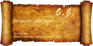 Oroszi János névjegykártya