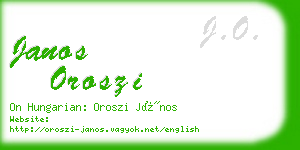 janos oroszi business card